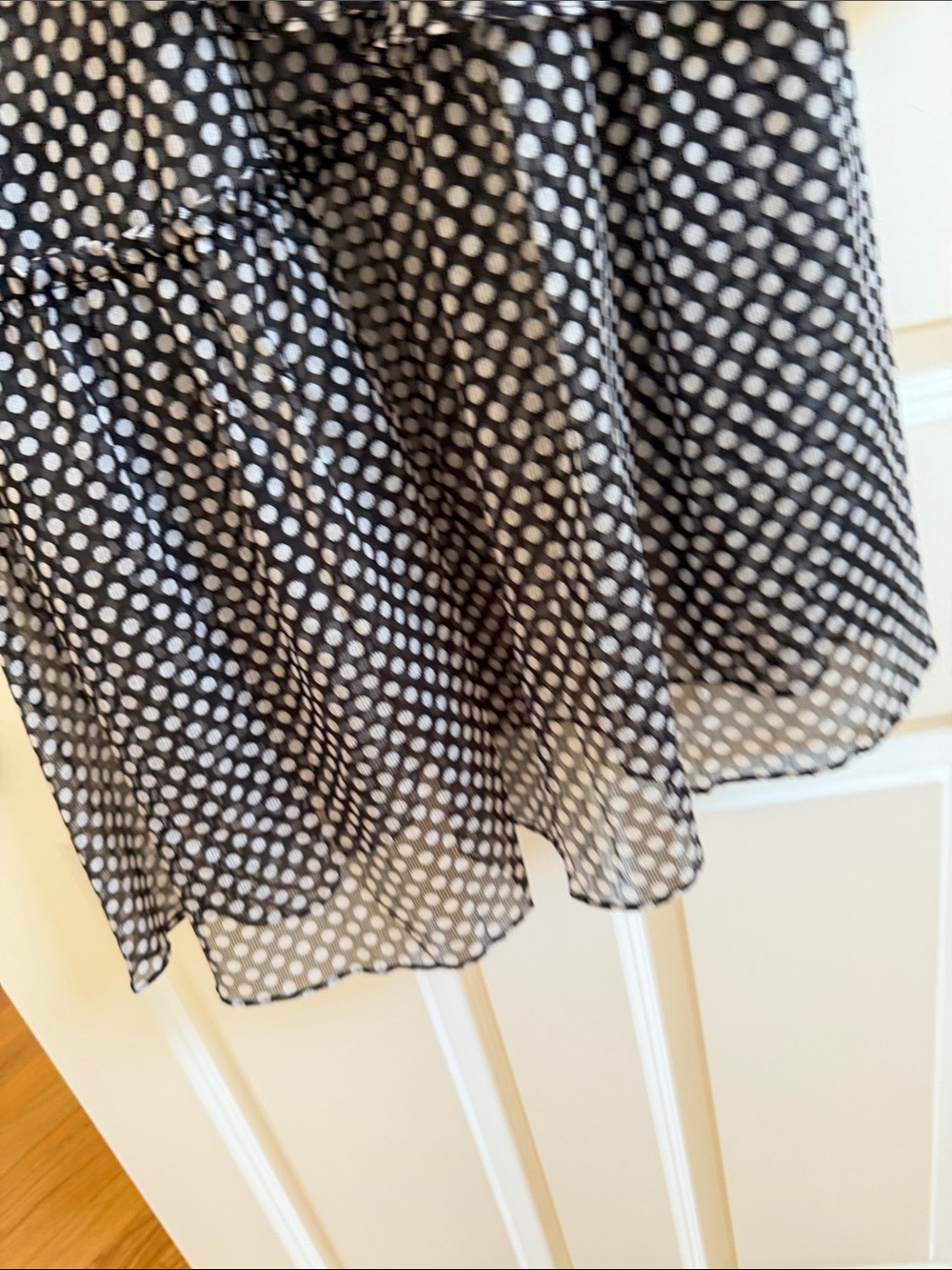 Who What Wear Black Polka Dot Sheer Midi Dress, Sz L, NWT - Picture 7 of 8